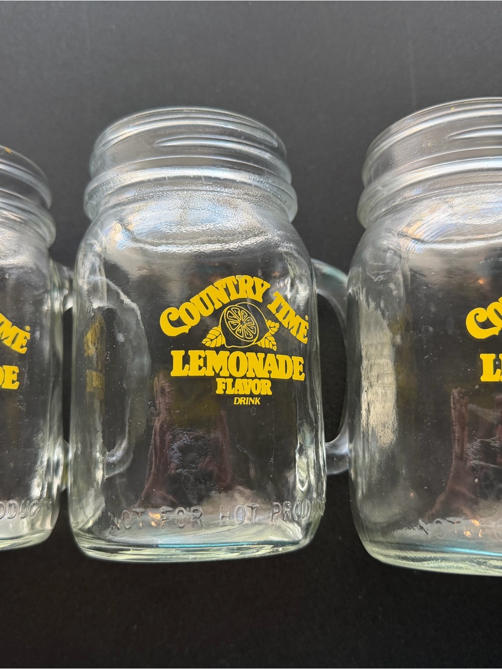Country Time Lemonade Glass Jar Mug - set of 3 - Picture 2 of 4